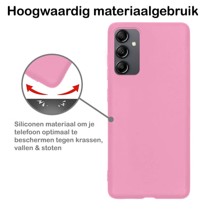 Samsung A14 Hoesje Siliconen Backcover Lichtgewicht - Roze