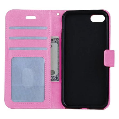 iPhone SE 2020 Hoesje Bookcase Cover met Kaarthouder - Lichtroze
