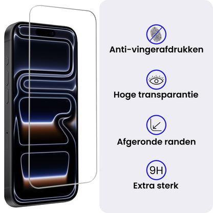 iPhone 17 Pro Screenprotector Gehard Glas - Volledige dekking