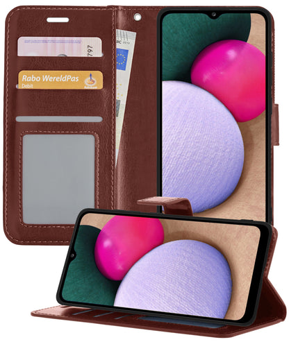 Samsung A03s Hoesje Bookcase Cover met Kaarthouder - Bruin