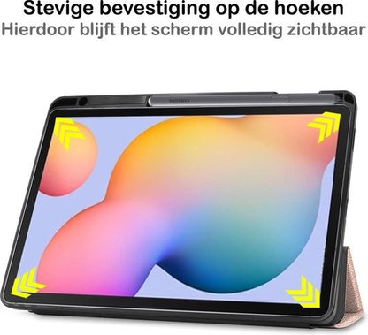 Samsung Galaxy Tab S6 Lite Tablethoes Smcpen Met Screenprotector - Rosðð goud