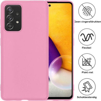 Samsung A72 Hoesje Siliconen Backcover Lichtgewicht - Lichtroze