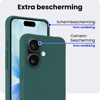 iPhone 17 Hoesje Siliconen Backcover Lichtgewicht - Donkergroen