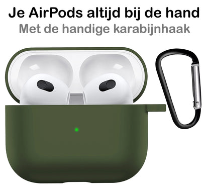 AirPods 3 Hoesje Siliconen Krasbestendig - Donkergroen
