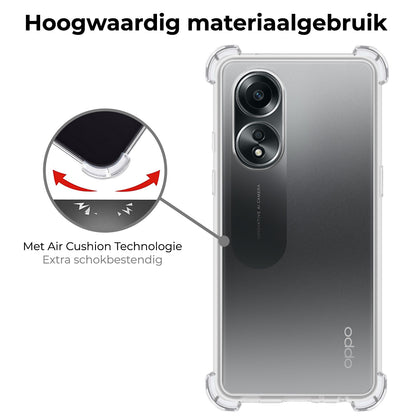 OPPO A58 Hoesje Shockproof Backcover Siliconen - Transparant