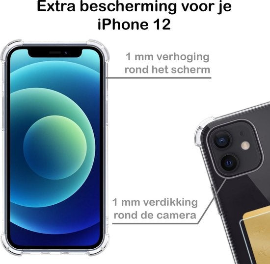 iPhone 12 Hoesje met Pasjeshouder Siliconen - Transparant