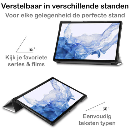 Samsung Galaxy Tab S8 Ultra Trifold Bookcase Hoes - Eenhoorn