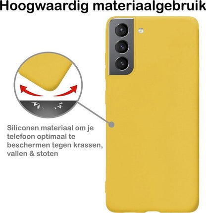 Samsung S21 Plus Hoesje Siliconen Backcover Lichtgewicht - Geel