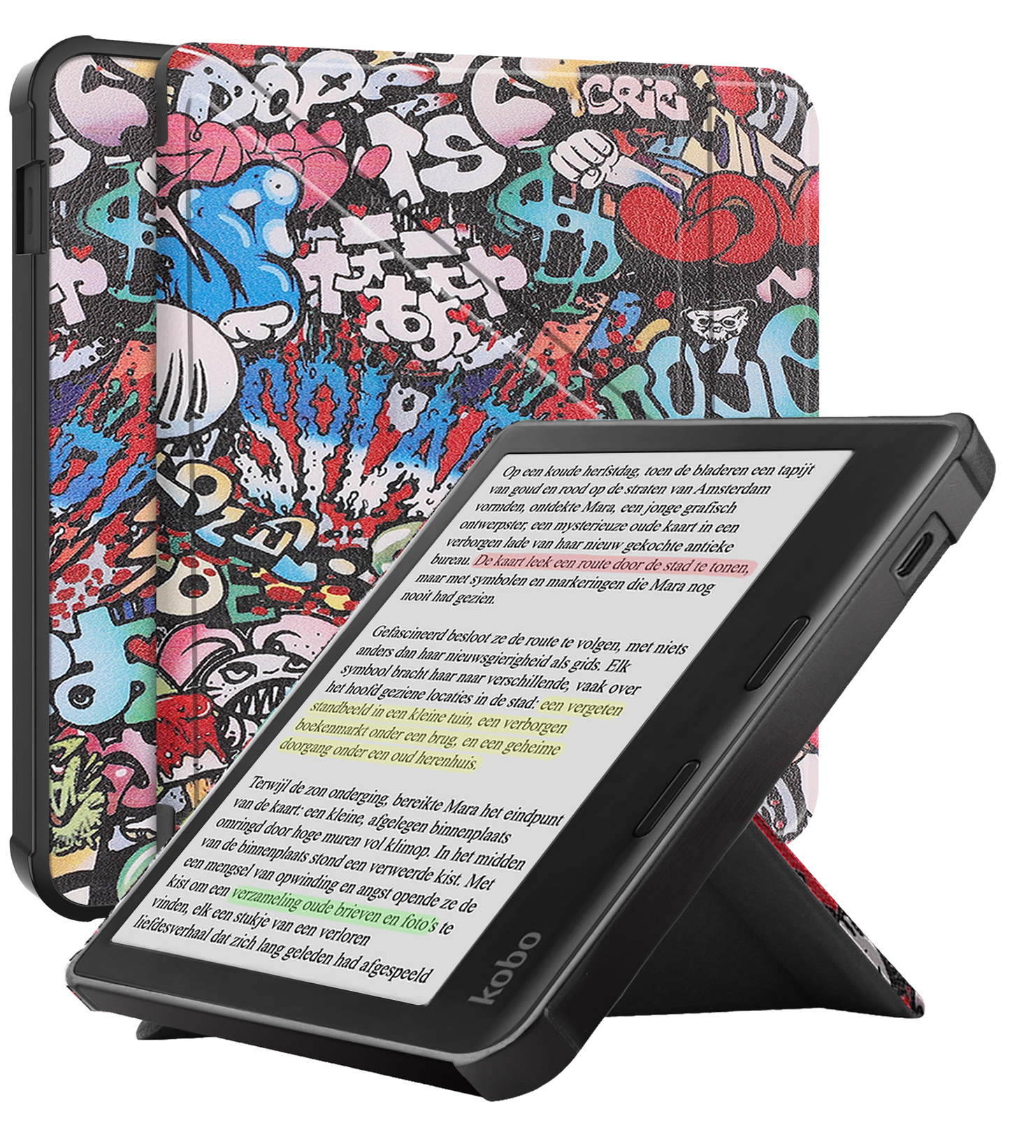 Kobo Libra Colour Trifold Hoesje - Graffity