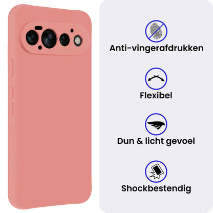 Google Pixel 11 Pro Hoesje Siliconen Backcover Lichtgewicht - Lichtroze
