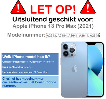 iPhone 13 Pro Max Hoesje Bookcase Cover met Kaarthouder - Wit