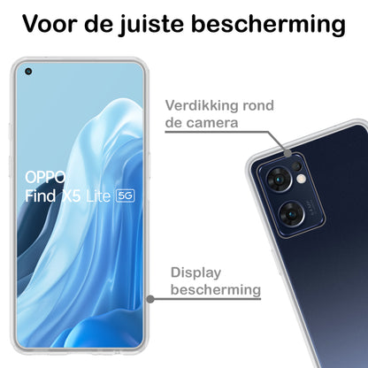 OPPO Find X5 Lite Hoesje Siliconen Backcover Lichtgewicht - Transparant