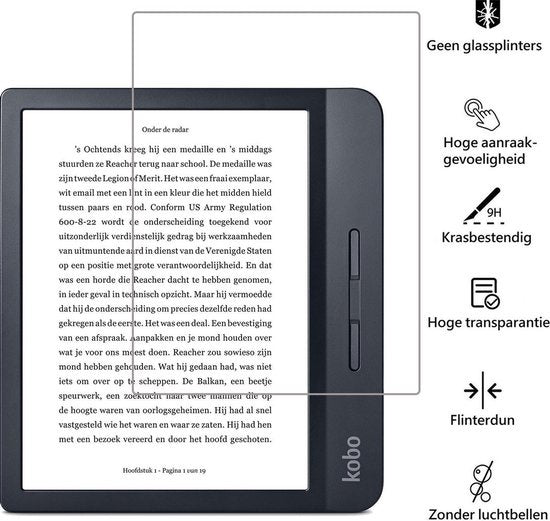 Kobo Libra H2O Screenprotector Tempered Glass