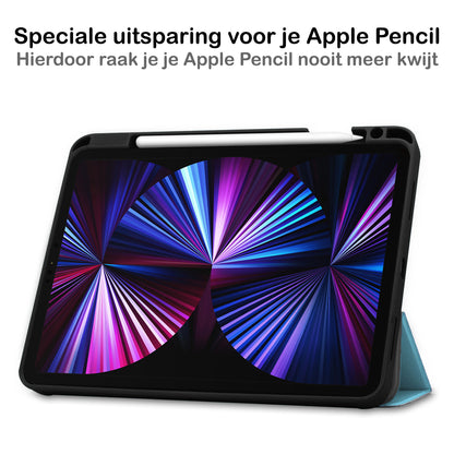 iPad Pro 2021 (11 inch) Hoesje Book Case Met Apple Pencil Uitsparing - Lichtblauw