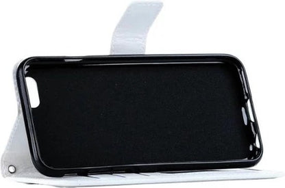 iPhone 5/5s/5SE Hoesje Bookcase Cover met Kaarthouder - Wit