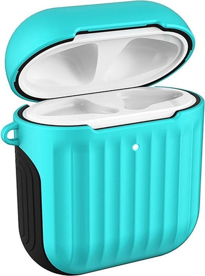 AirPods 1 Hoesje Hard Cover met Ribbels - Mintgroen