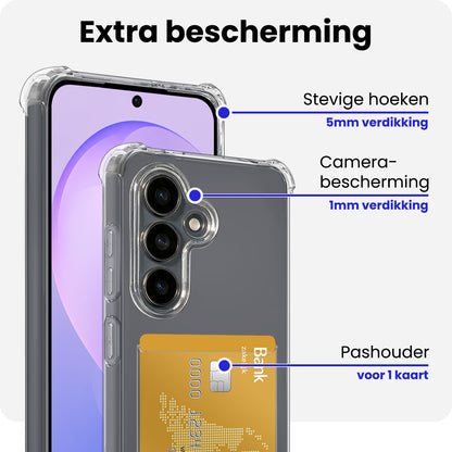 Samsung S26 FE Hoesje Kaarthouder Backcover Shockproof - Transparant