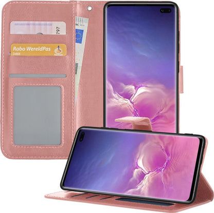 Samsung S10 Hoesje Bookcase Cover met Kaarthouder - Rosé goud