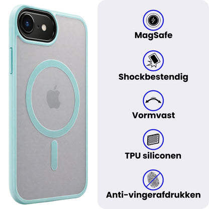 iPhone 17e Hoesje Geschikt voor Magsafe Backcover Shockproof - Lichtblauw