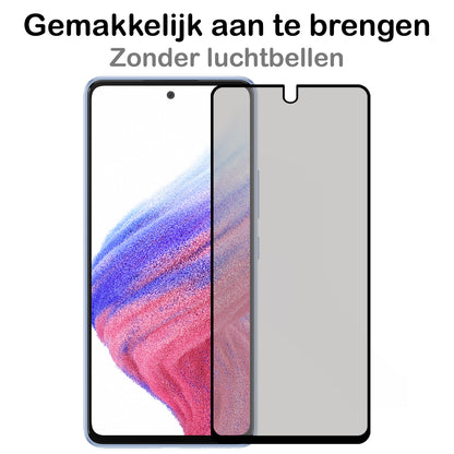 Samsung A53 Screenprotector Gehard Glas - Privacy