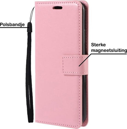 Samsung A52s Hoesje Bookcase Cover met Kaarthouder - Lichtroze