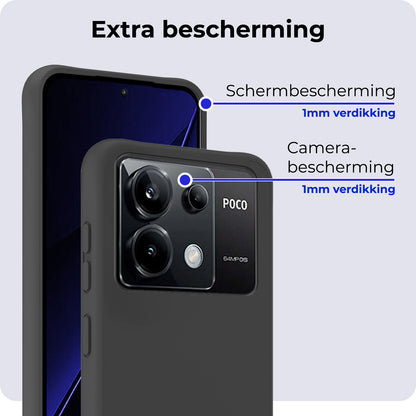 Xiaomi Poco X6 Hoesje Siliconen Backcover Lichtgewicht - Zwart
