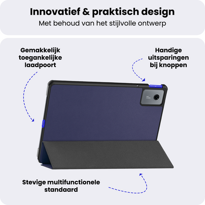 Lenovo Idea Tab Trifold Bookcase Hoes - Donkerblauw
