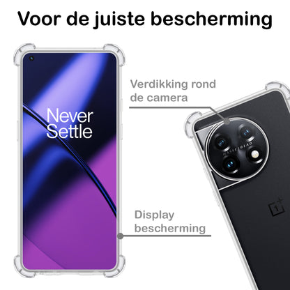 OnePlus 11 Hoesje Shockproof Backcover Siliconen - Transparant