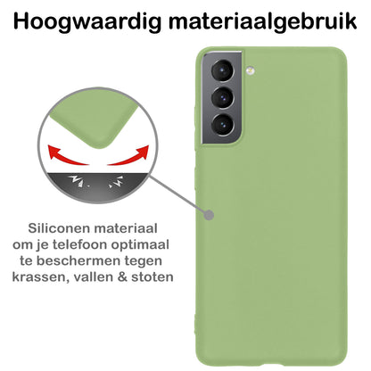 Samsung S22 Hoesje Siliconen Backcover Lichtgewicht - Groen