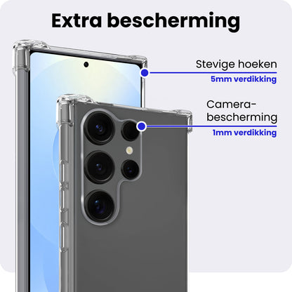 Samsung S25 Ultra Hoesje Shockproof Backcover Siliconen - Transparant