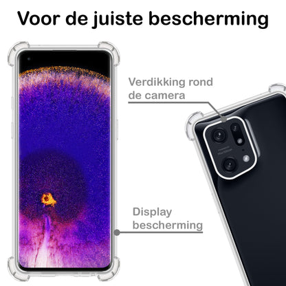 OPPO Find X5 Pro Hoesje Shockproof Backcover Siliconen - Transparant