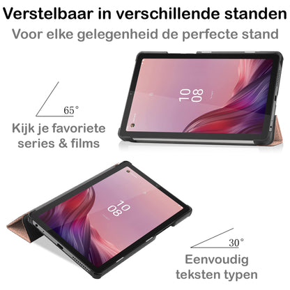 Lenovo Tab M9 Trifold Bookcase Hoes - Rosé goud