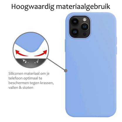 iPhone 15 Pro Hoesje Siliconen - Lichtblauw