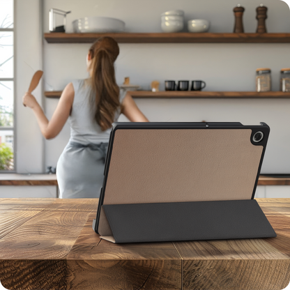 Lenovo Tab 10.1 Trifold Bookcase Hoes - Rosé goud
