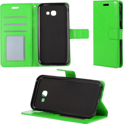 Samsung Galaxy A5 2017 Hoesje Bookcase Cover met Kaarthouder - Groen