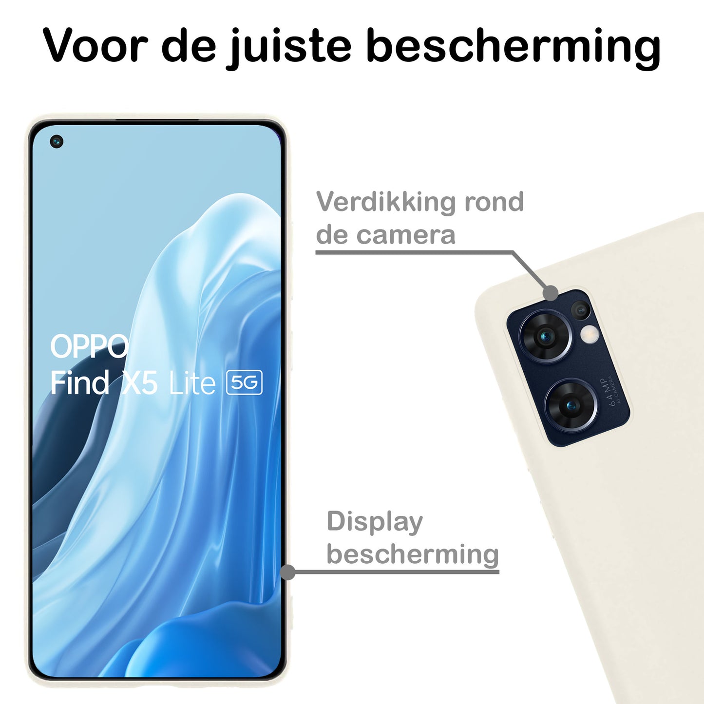 OPPO Find X5 Lite Hoesje Siliconen - Wit