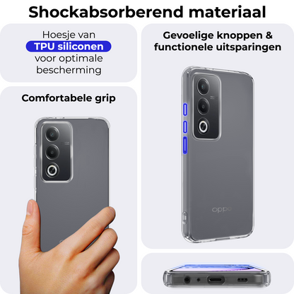 OPPO A80 Hoesje Siliconen Backcover Lichtgewicht - Transparant