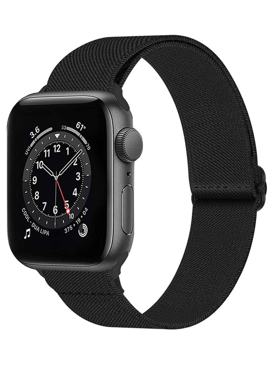 Horloge Bandje Geschikt Voor Apple Watch 1-8 / SE - 38/40/41 mm Bandje Stof - Zwart