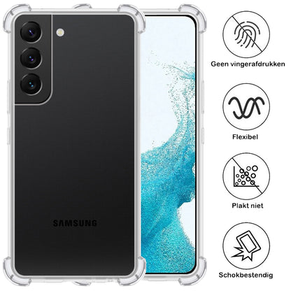 Samsung S22 Plus Hoesje Shockproof Backcover Siliconen - Transparant