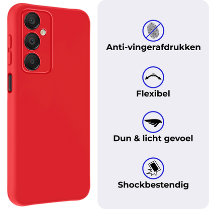 Samsung A16 Hoesje Siliconen Backcover Lichtgewicht - Rood