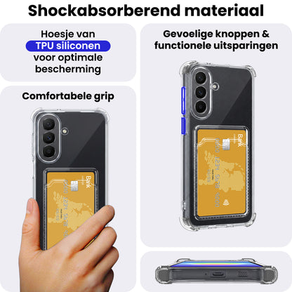 Samsung A27 Hoesje Kaarthouder Backcover Shockproof - Transparant