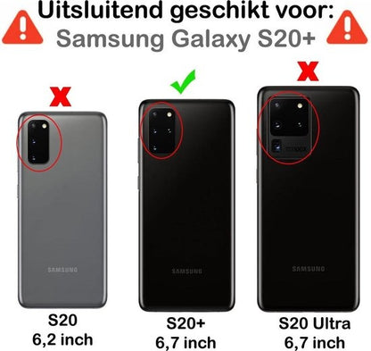 Samsung S20 Plus Hoesje Bookcase Cover met Kaarthouder - Zwart