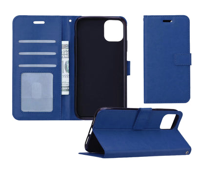 iPhone 11 Hoesje Bookcase Cover met Kaarthouder - Donkerblauw