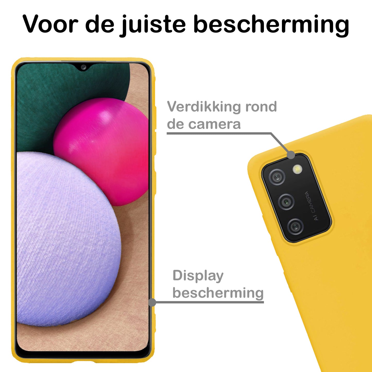 Samsung A03s Hoesje Siliconen - Geel