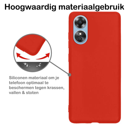 OPPO A17 Hoesje Siliconen Backcover Lichtgewicht - Rood
