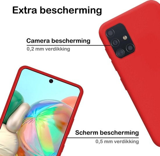 Samsung A71 Hoesje Siliconen - Rood