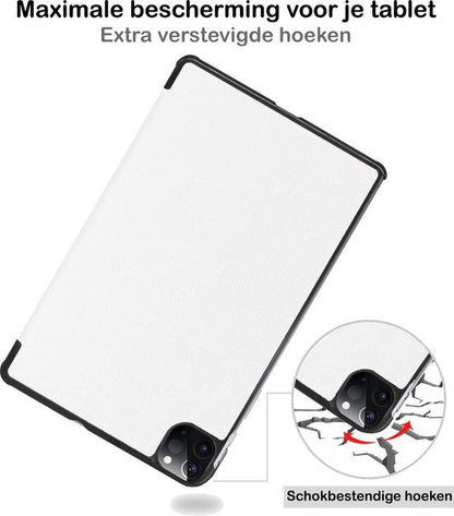 iPad Pro 2020 (11 inch) Trifold Bookcase Hoes - Wit
