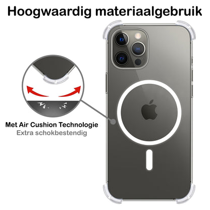 iPhone 14 Pro Max Hoesje Geschikt voor Magsafe Backcover Shockproof - Transparant
