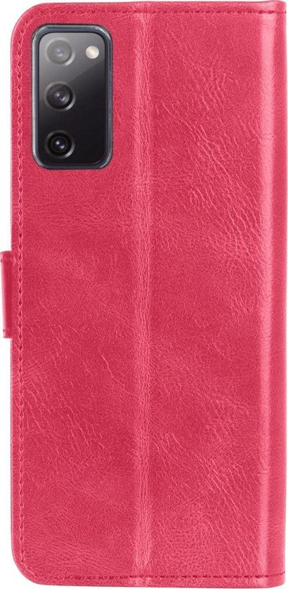Samsung S20 FE Hoesje Bookcase Cover met Kaarthouder - Donkerroze