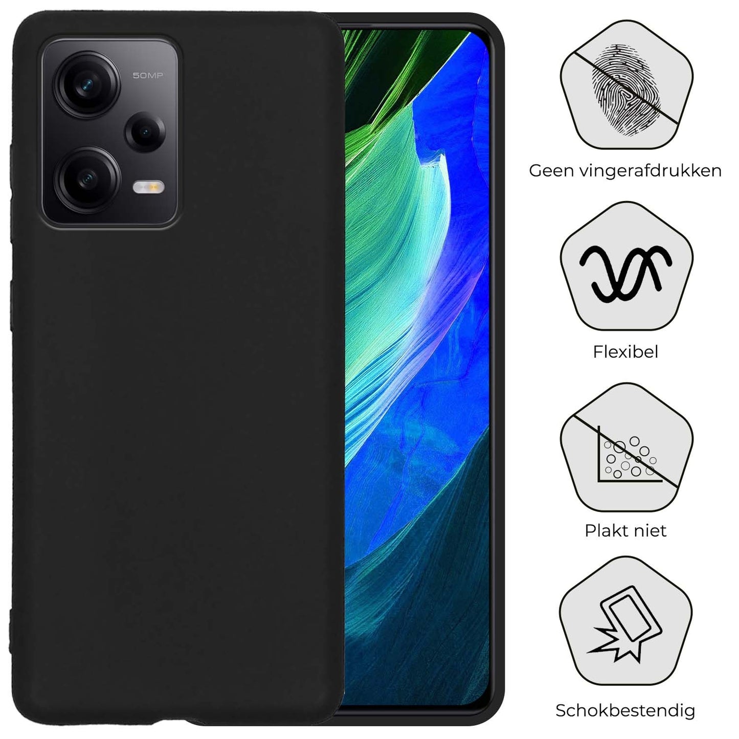 Xiaomi Redmi Note 12 Pro Hoesje Siliconen - Zwart